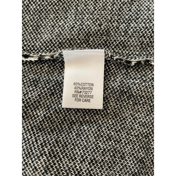 Croft & Barrow Women XL Houndstooth Plaid Checker OpenFront Cardigan Black White - Picture 5 of 9